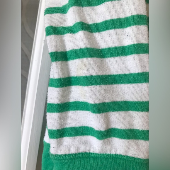Cat & Jack size 6 / 6X zip-up hooded sweatshirt with green and white stripes GUC - Picture 4 of 8